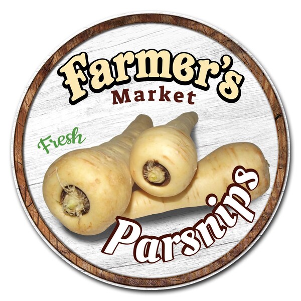 Signmission Corrugated Plastic Sign With Stakes 24in Circular-Farmers Market Parsnips, C-24-CIR-WS-Parsnips C-24-CIR-WS-Parsnips - main